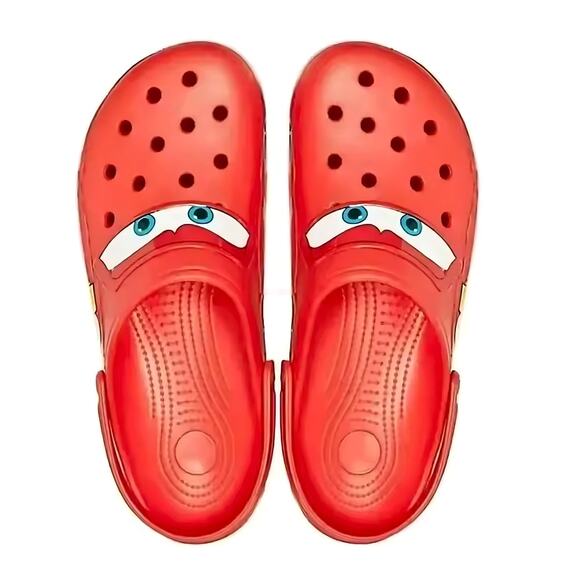 FLAWED NWT Crocs Lightning McQueen Shoes Slides Red Size 6 7 8 9 10 11 Disney - Picture 2 of 6